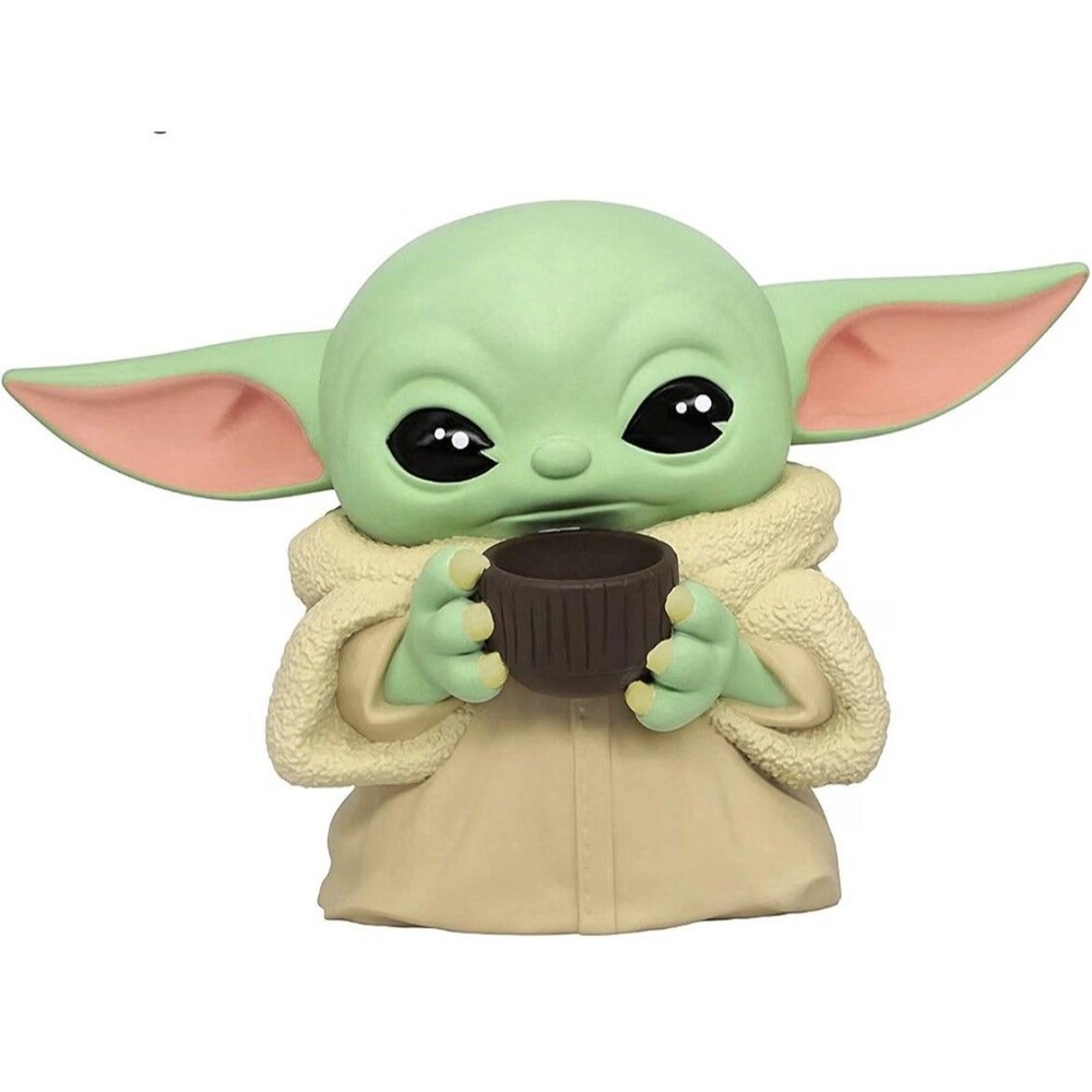 Baby Yoda The Child Grogu Star Wars w/Cup Molded 3DCoin Piggy Bank PVC Monogram
